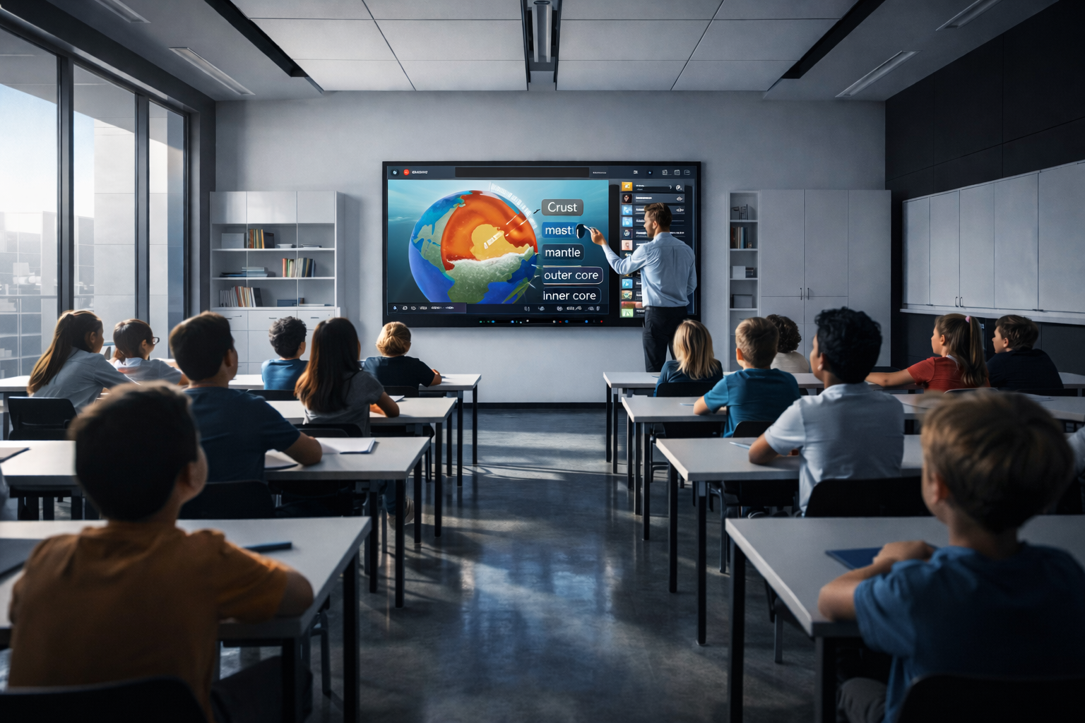 Touchscreen in gebruik